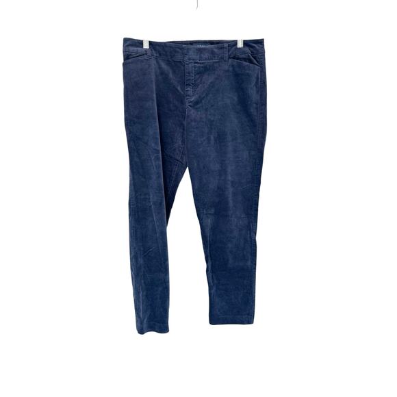 Old Navy Blue Velvet Office Work Business Mid-Rise Pixie Dress Pants Size 10 - Picture 1 of 11